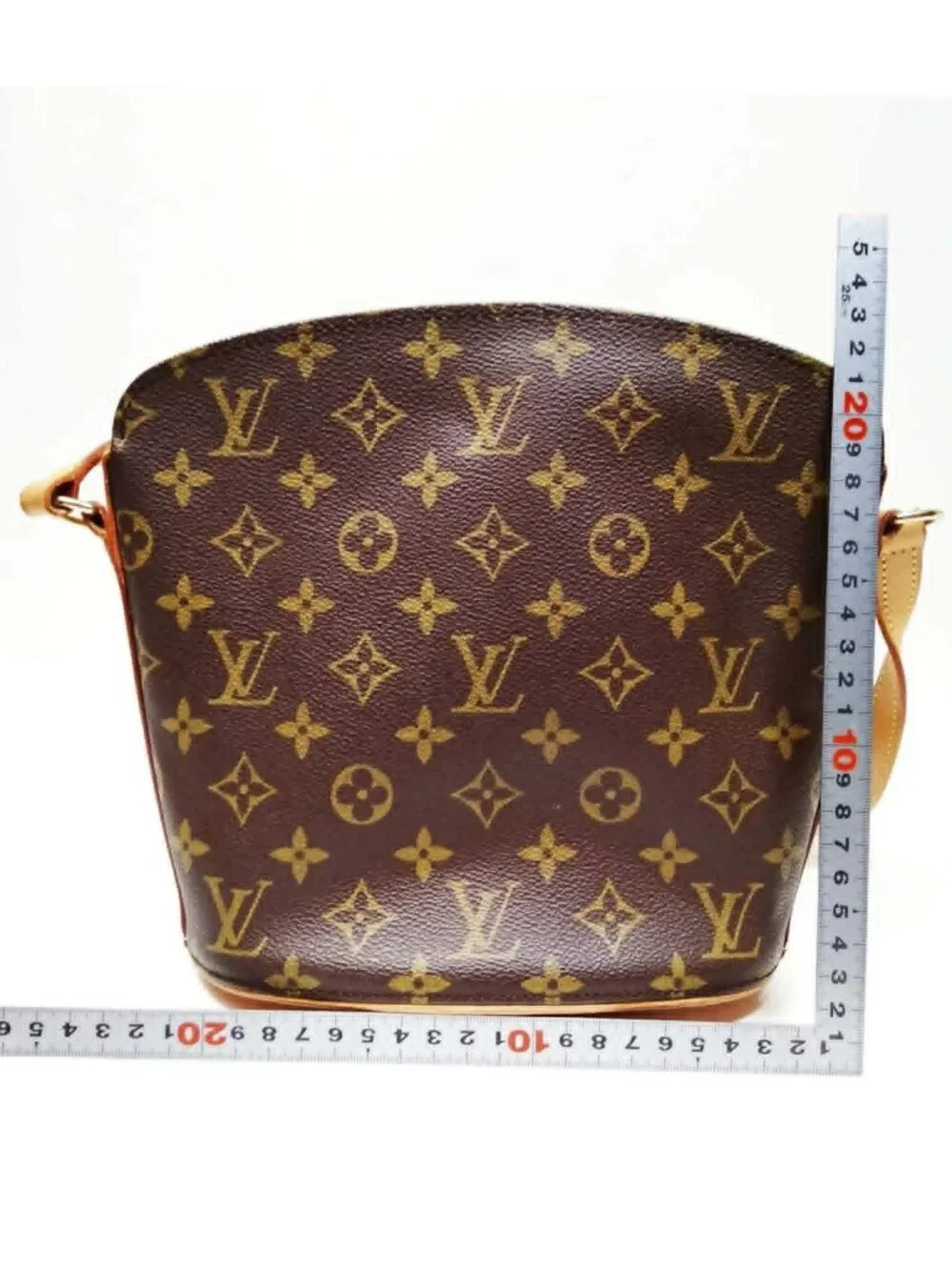 Authentic Louis Vuitton Drouot Monogram Canvas Brown Crossbody Shoulder Bag